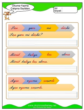 ş sesi Çalışma Sayfaları